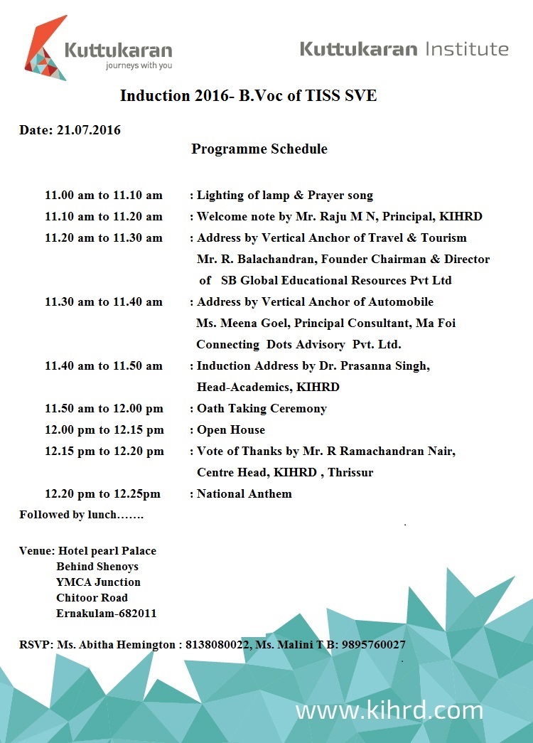 B.Voc Induction Programme – Kuttukaran Institute for HRD